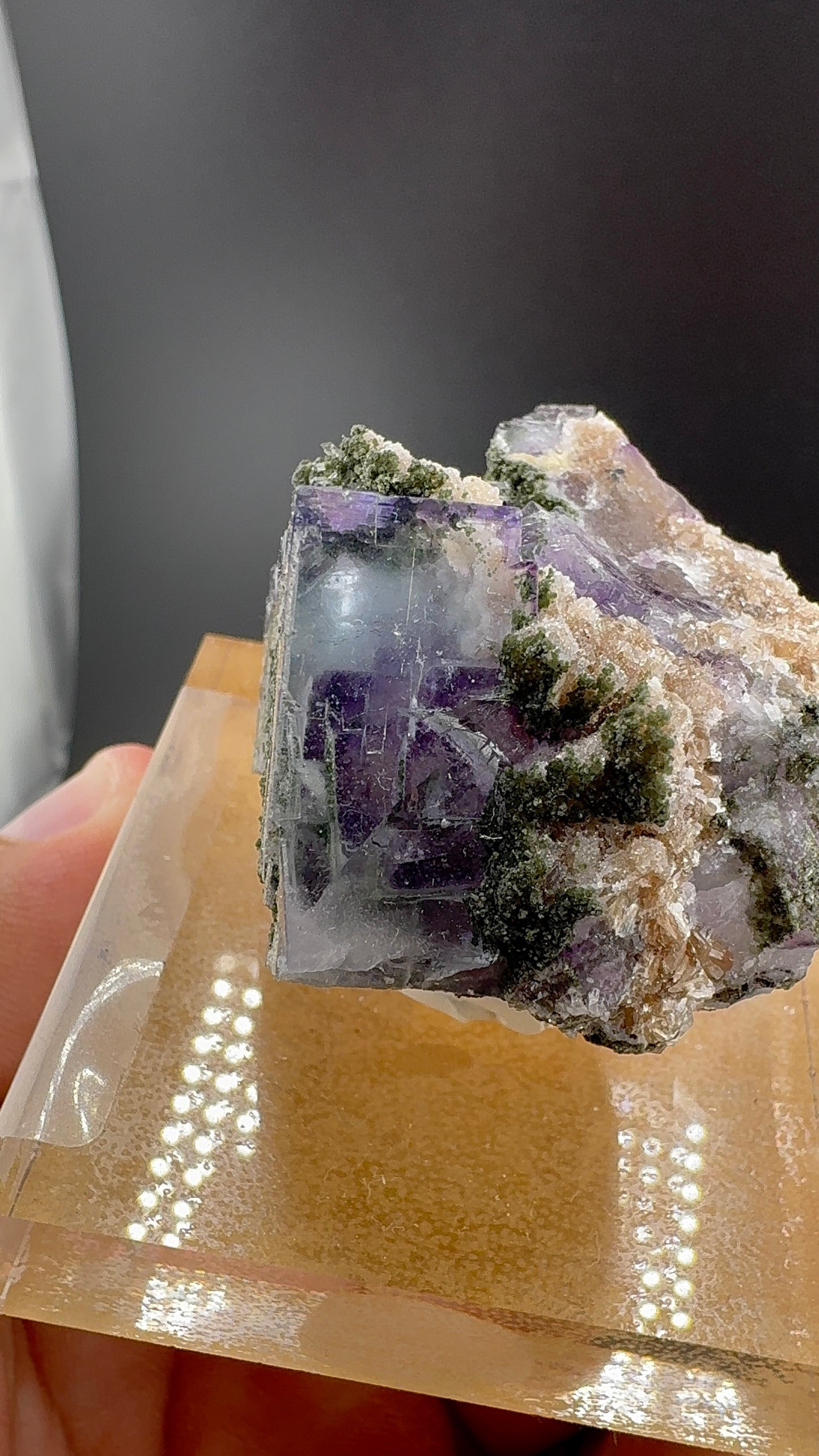 Purple Phantom Fluorite Cube (B17)
