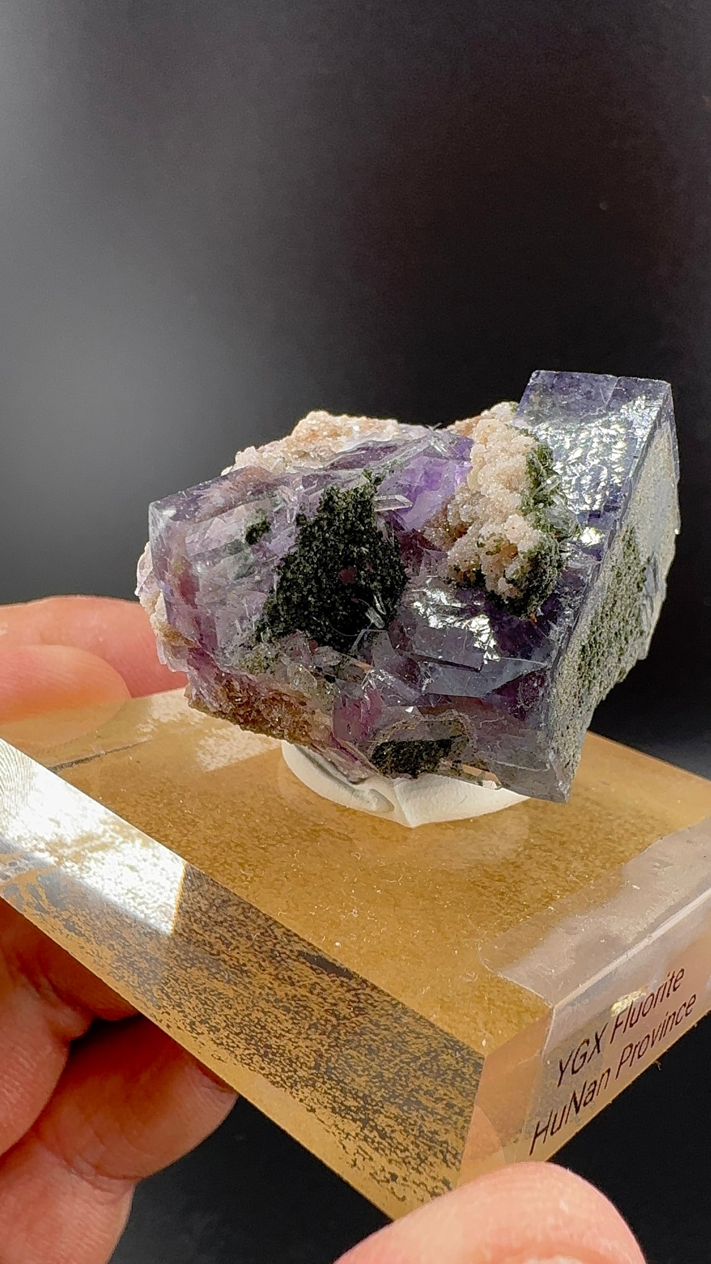 Purple Phantom Fluorite Cube (B17)