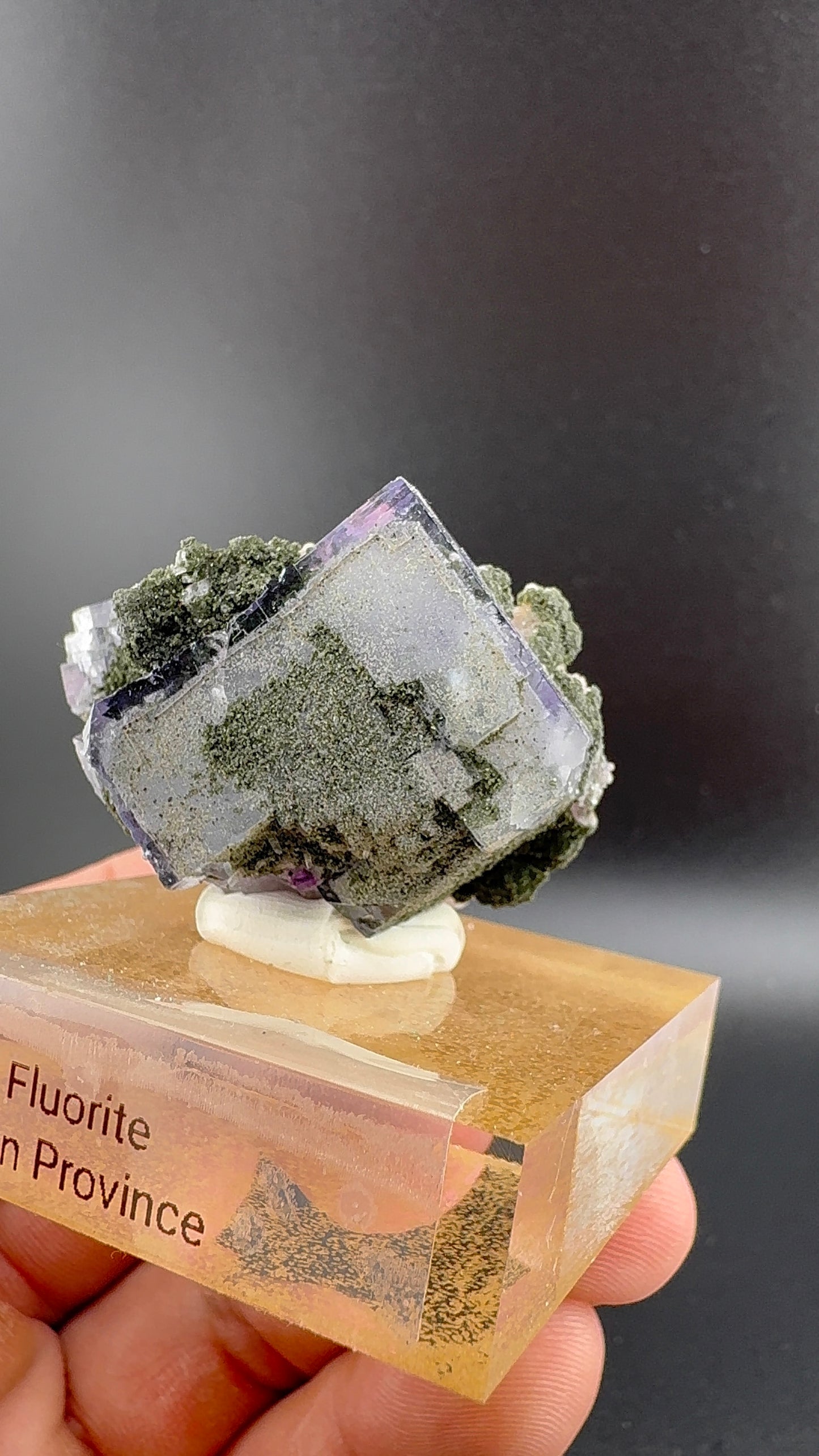 Purple Phantom Fluorite Cube (B17)