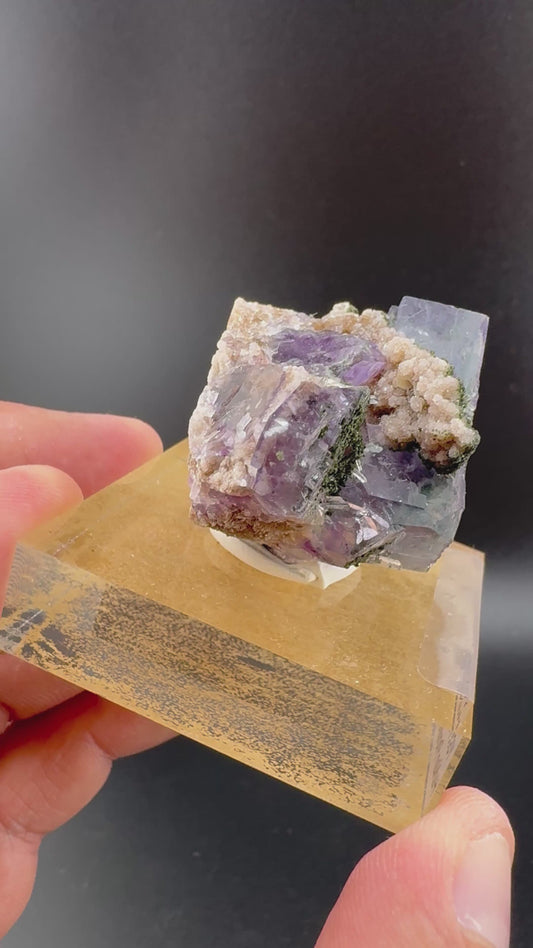 Purple Phantom Fluorite Cube (B17)
